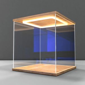 ライト付き 扉付き 12MM木製天板 底板 ディスプレイケース アクリルケース 工具不要組立 高透明 フィギュア 人形 車 バイク 模型 汚れ防止